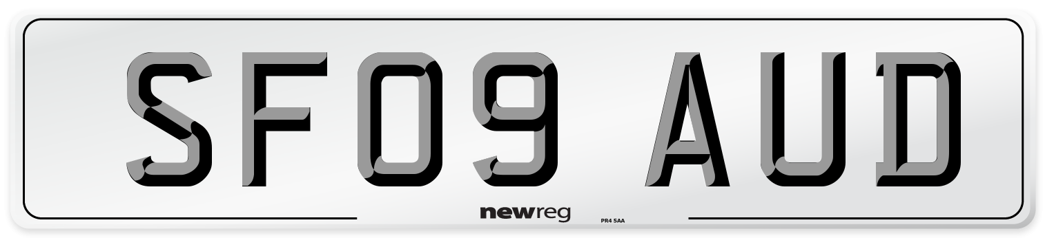 SF09 AUD Number Plate from New Reg